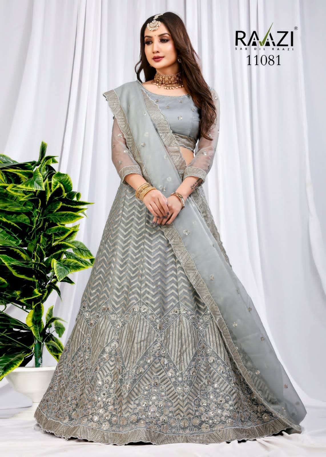 raazi mahavesh series 11081-11085 Butterfly Net lehenga