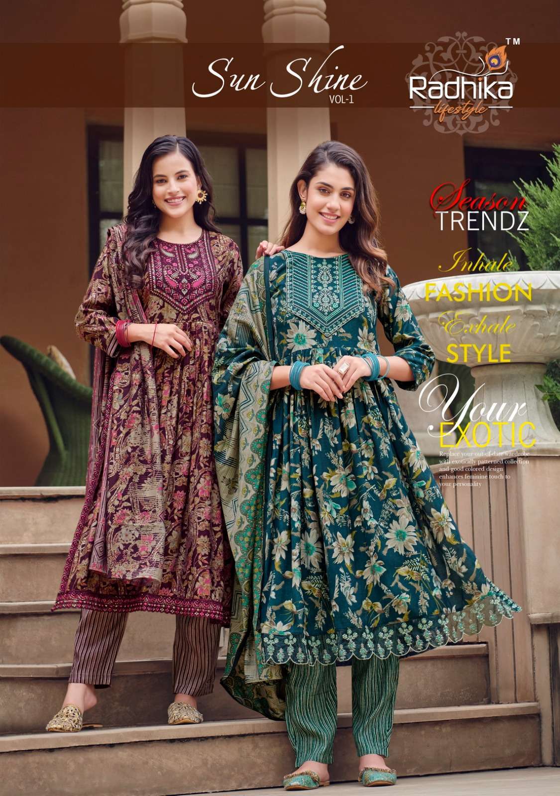radhika lifestyle sun shine vol 1 series 1001-1008 pure modal muslin suit