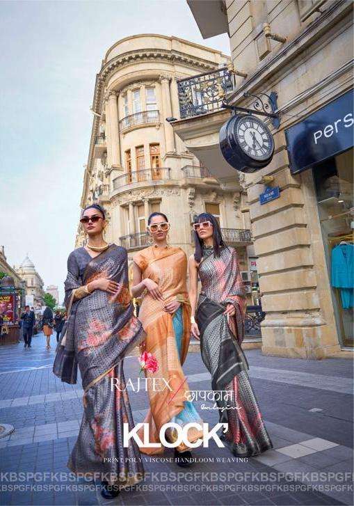 rajtex klock series 329001-329006 poly viscose saree