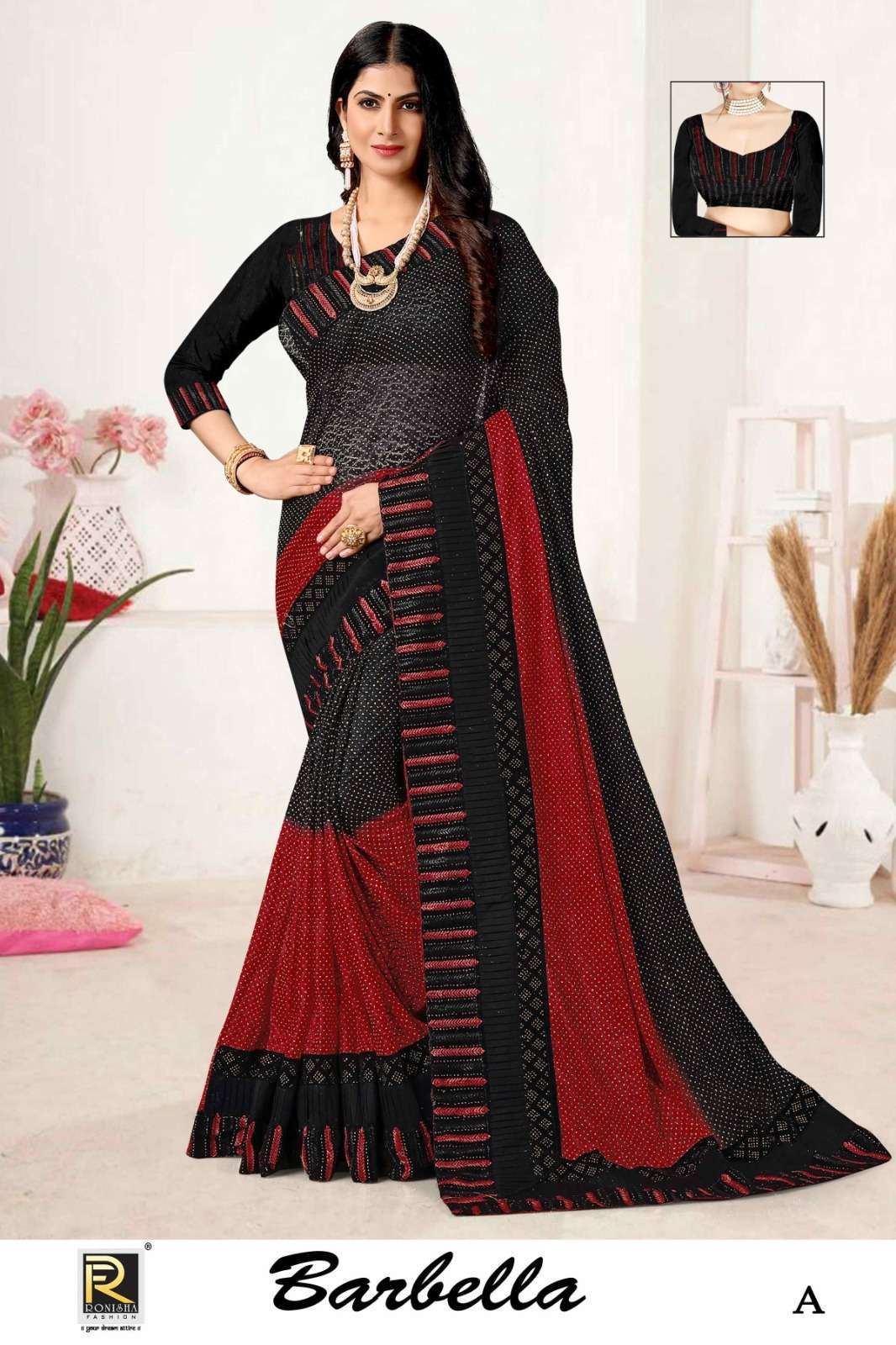 ranjna saree barbella fancy fabrics saree
