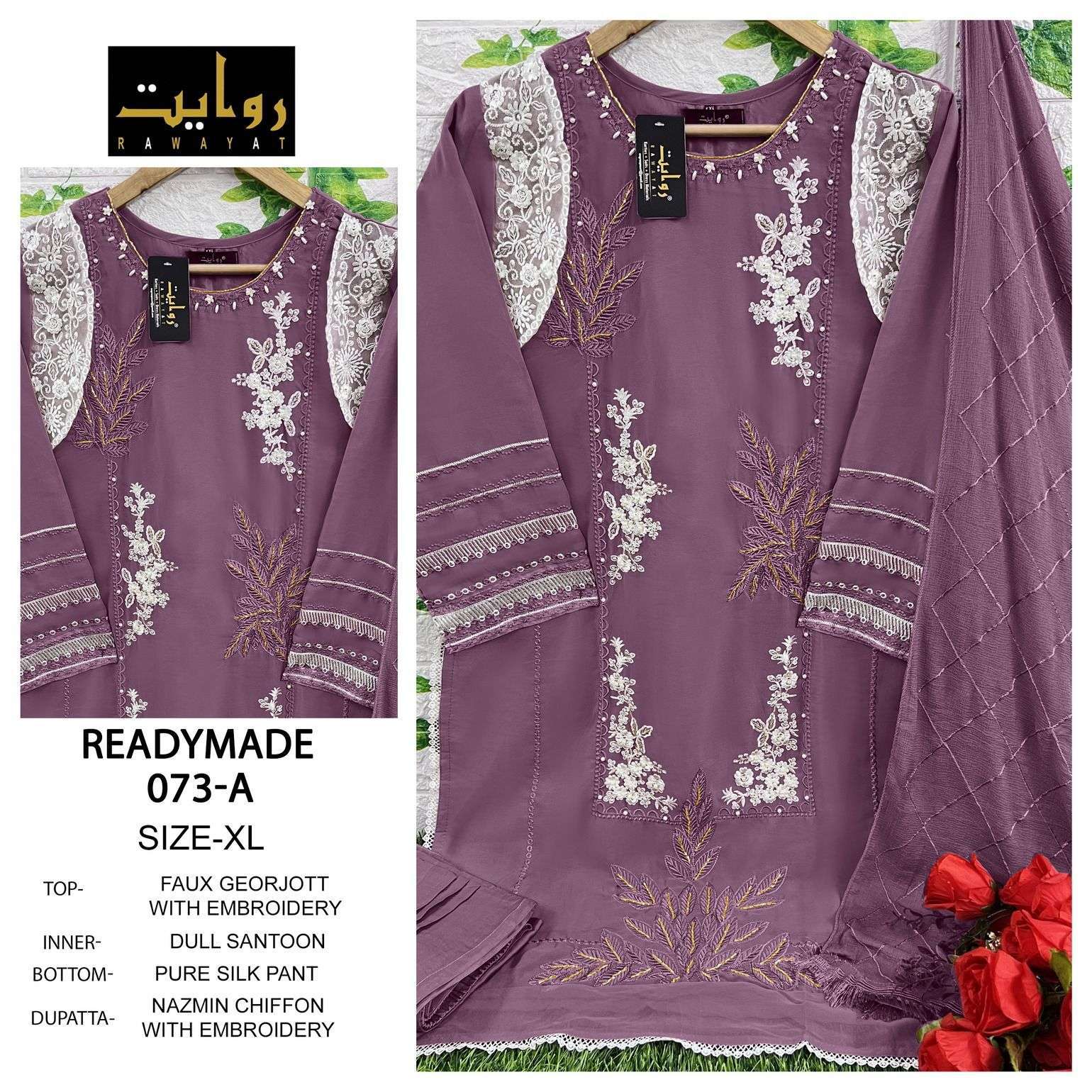 rawayat 073 abc faux georgette embroidery suit 