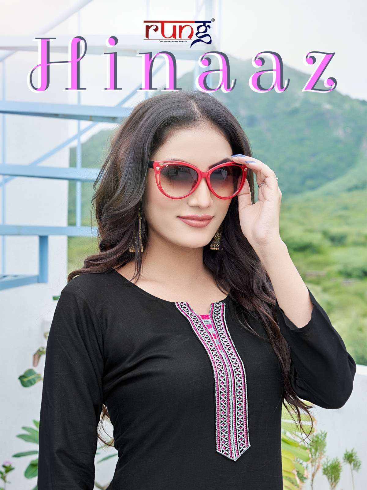rung hinaaz series 01-08 heavy slub rayon kurti 