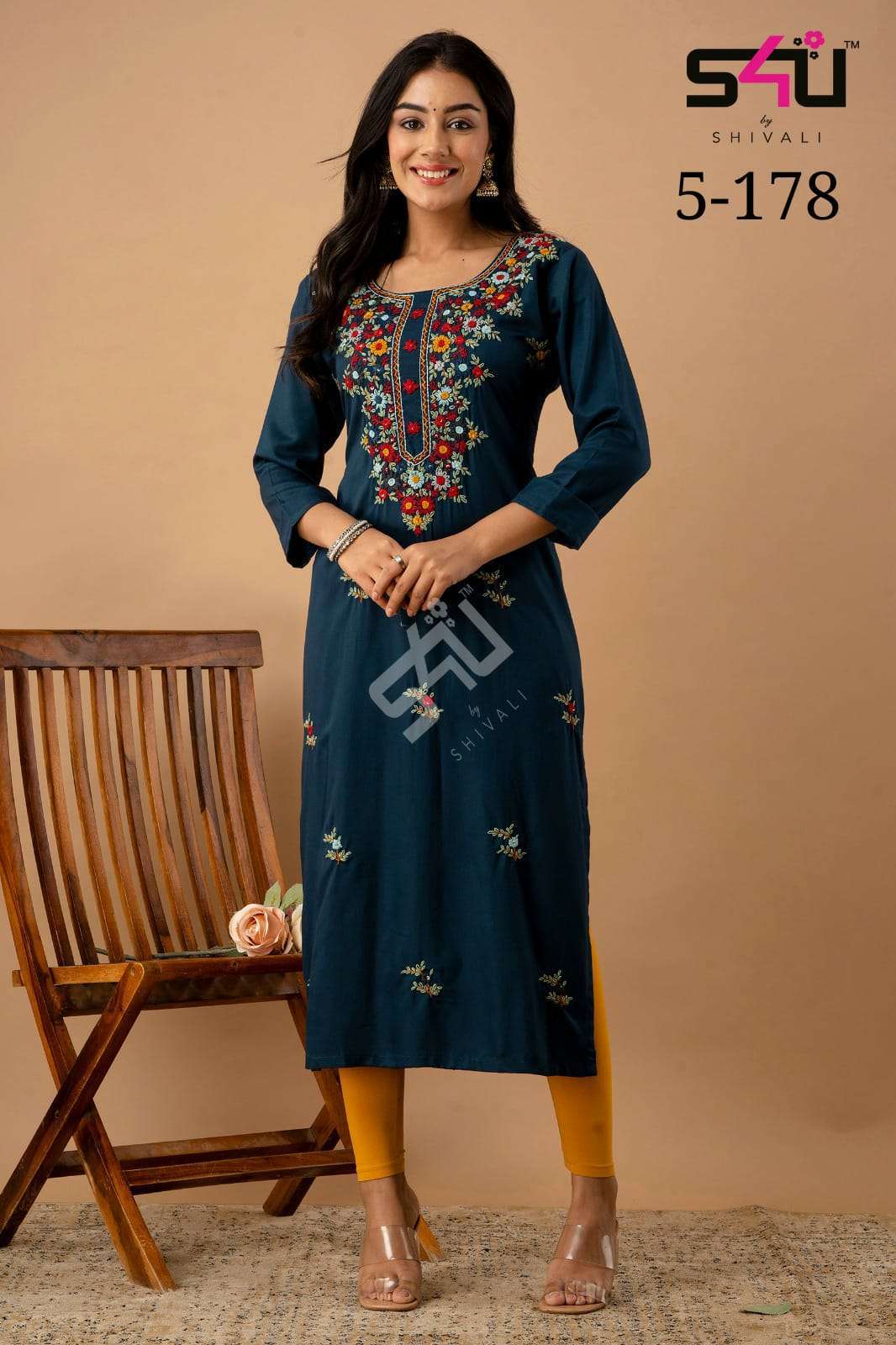 s4u 5-178 combo set fancy designer kurti