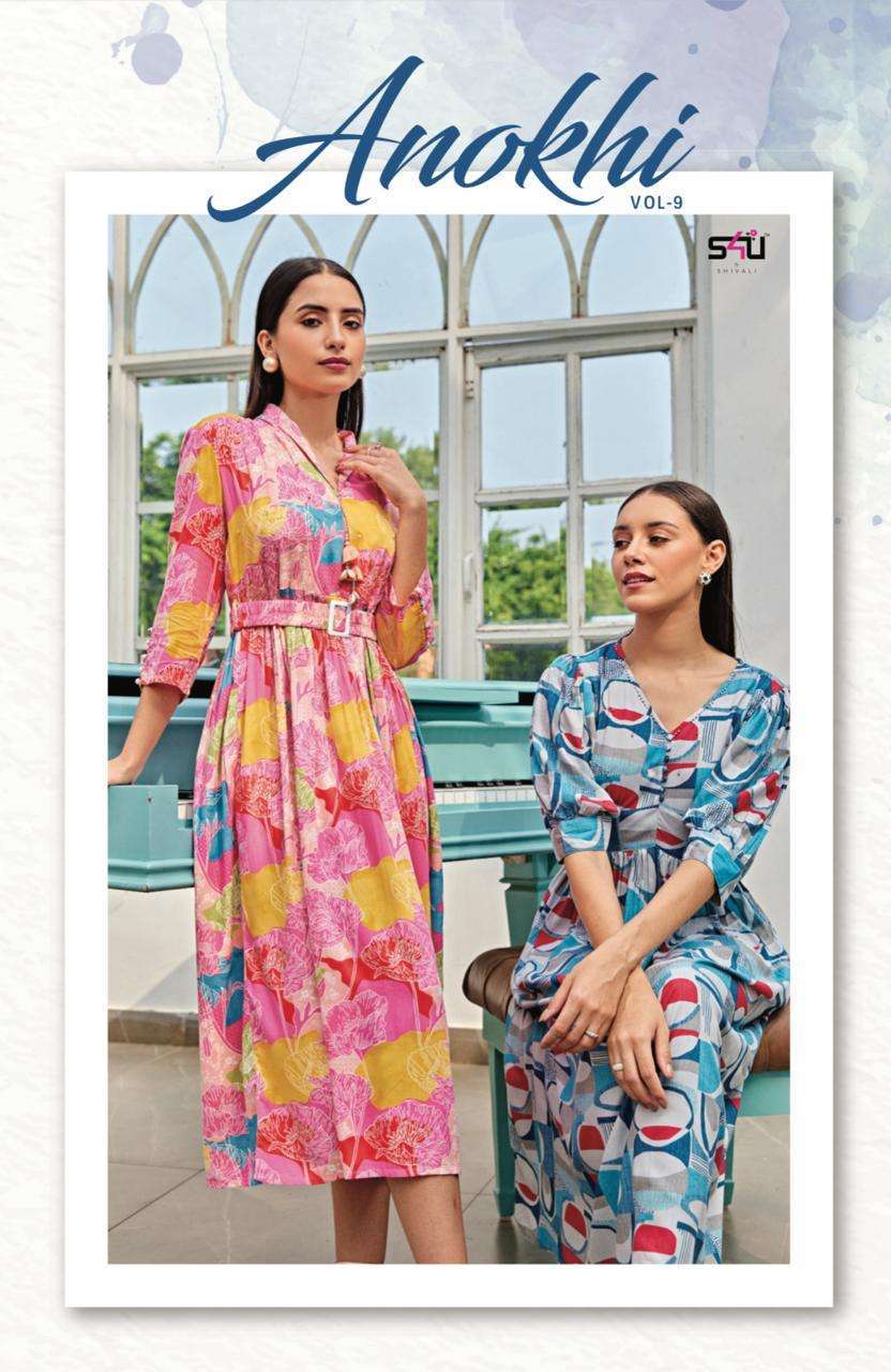 s4u anokhi vol 9 series 01-06 Rayon printed kurti