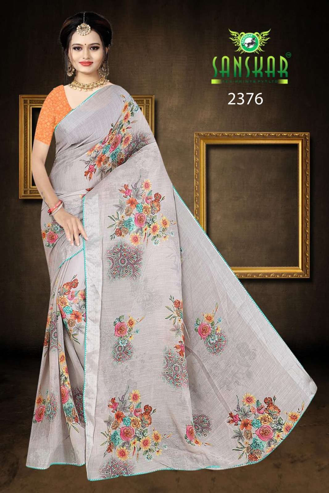 sanskar tex art lenen vol 6 series 18044-18051 soft linen saree