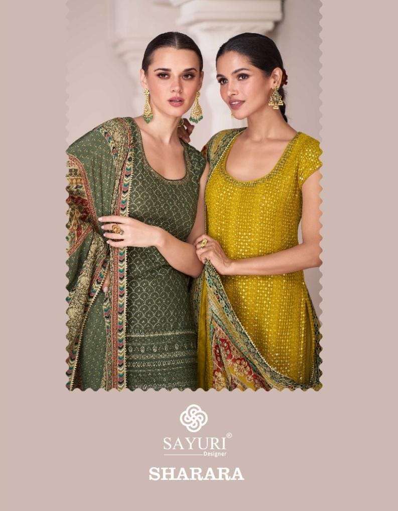 sayuri sharara series 5273-5274 premium silk suit