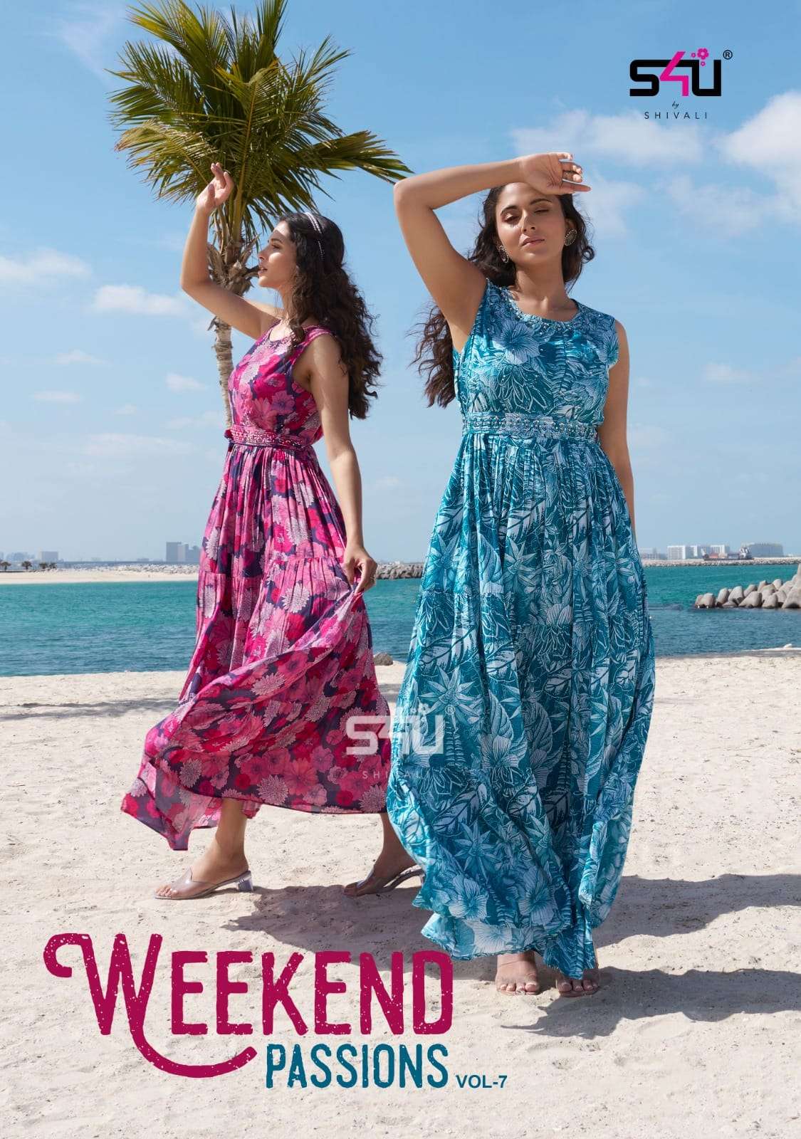 Season designer rayon floral gowns