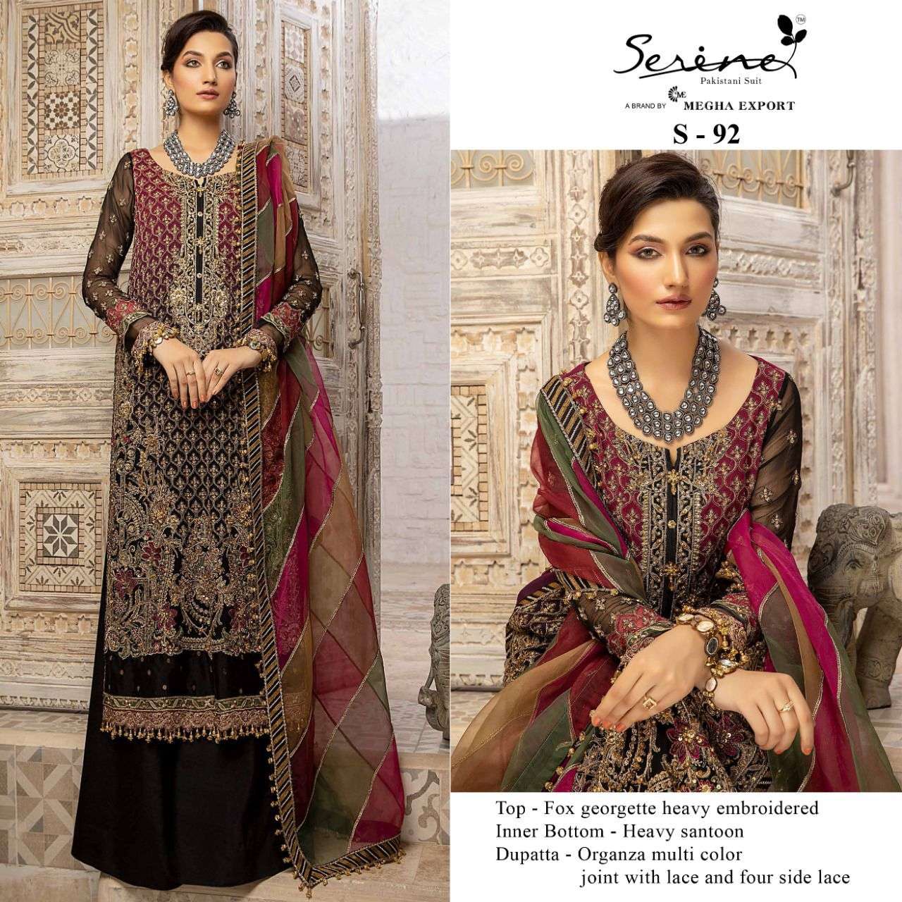 serene S-92 designer faux georgette suit s