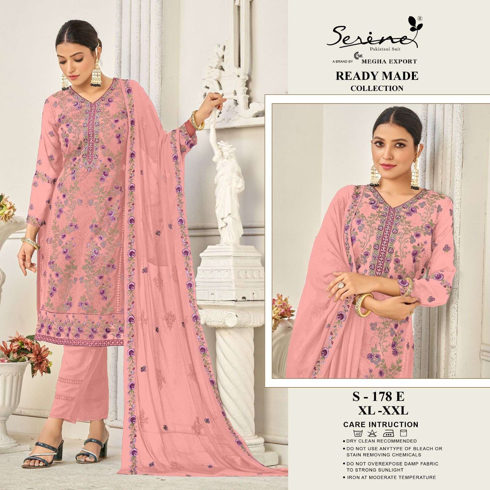 serine 178 efgh faux georgette readymade suit 