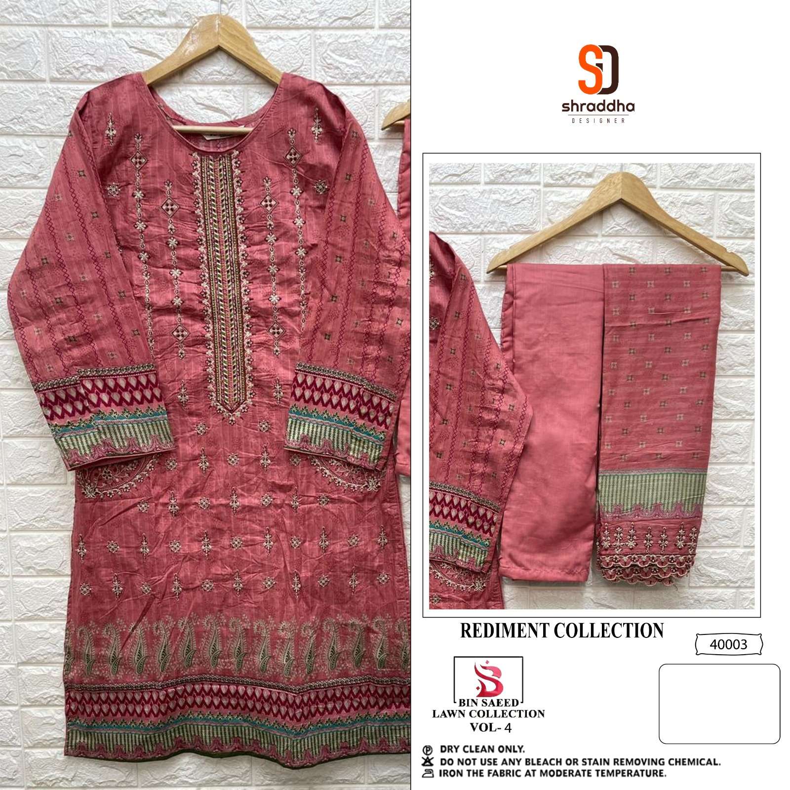 shraddha bin saeed vol 4 designer pure cotton suit