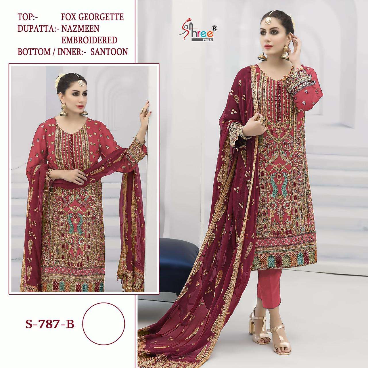 shree fab S-787 colour designer faux georgette suit 