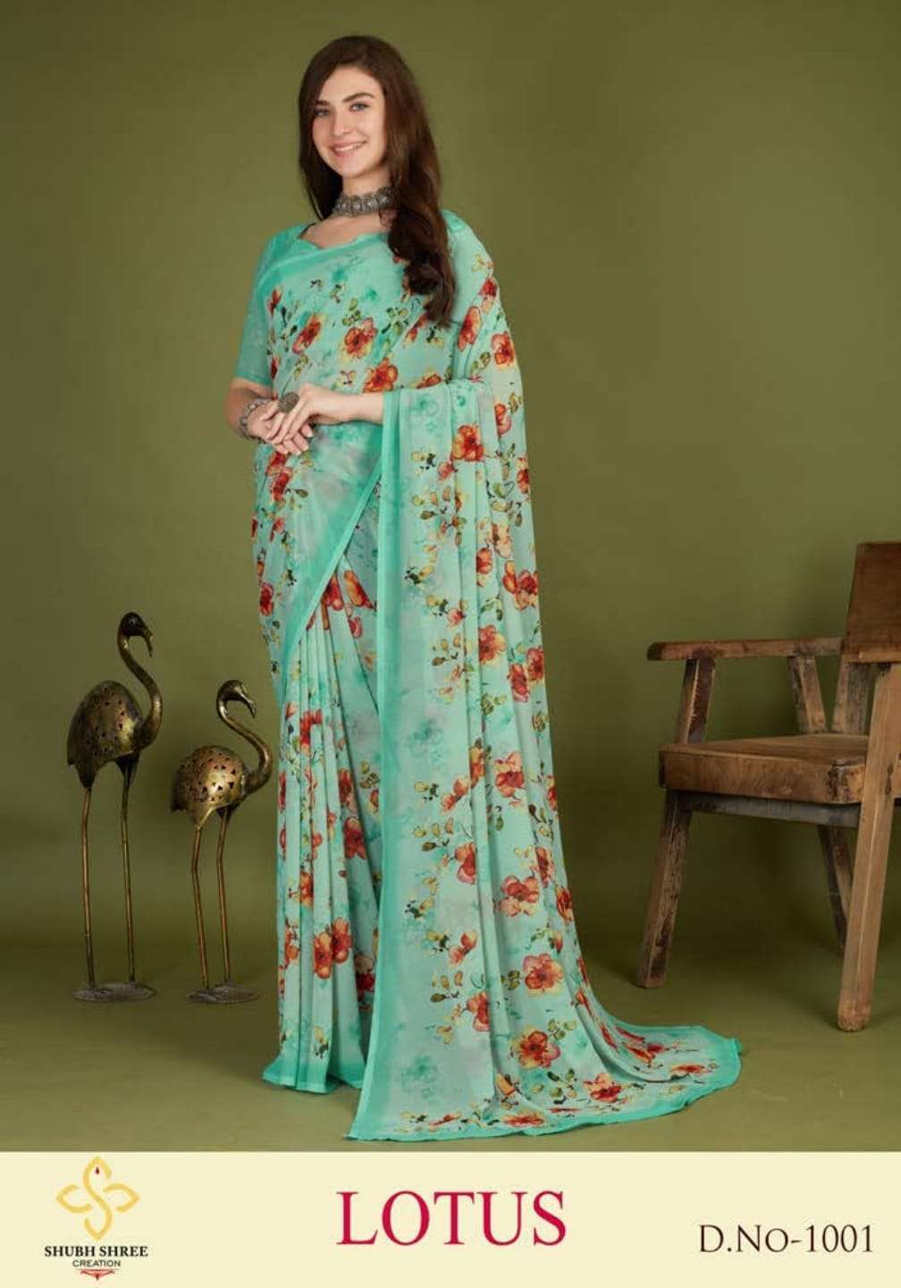 shubh shree lotus series 1001-1005 weightless saree