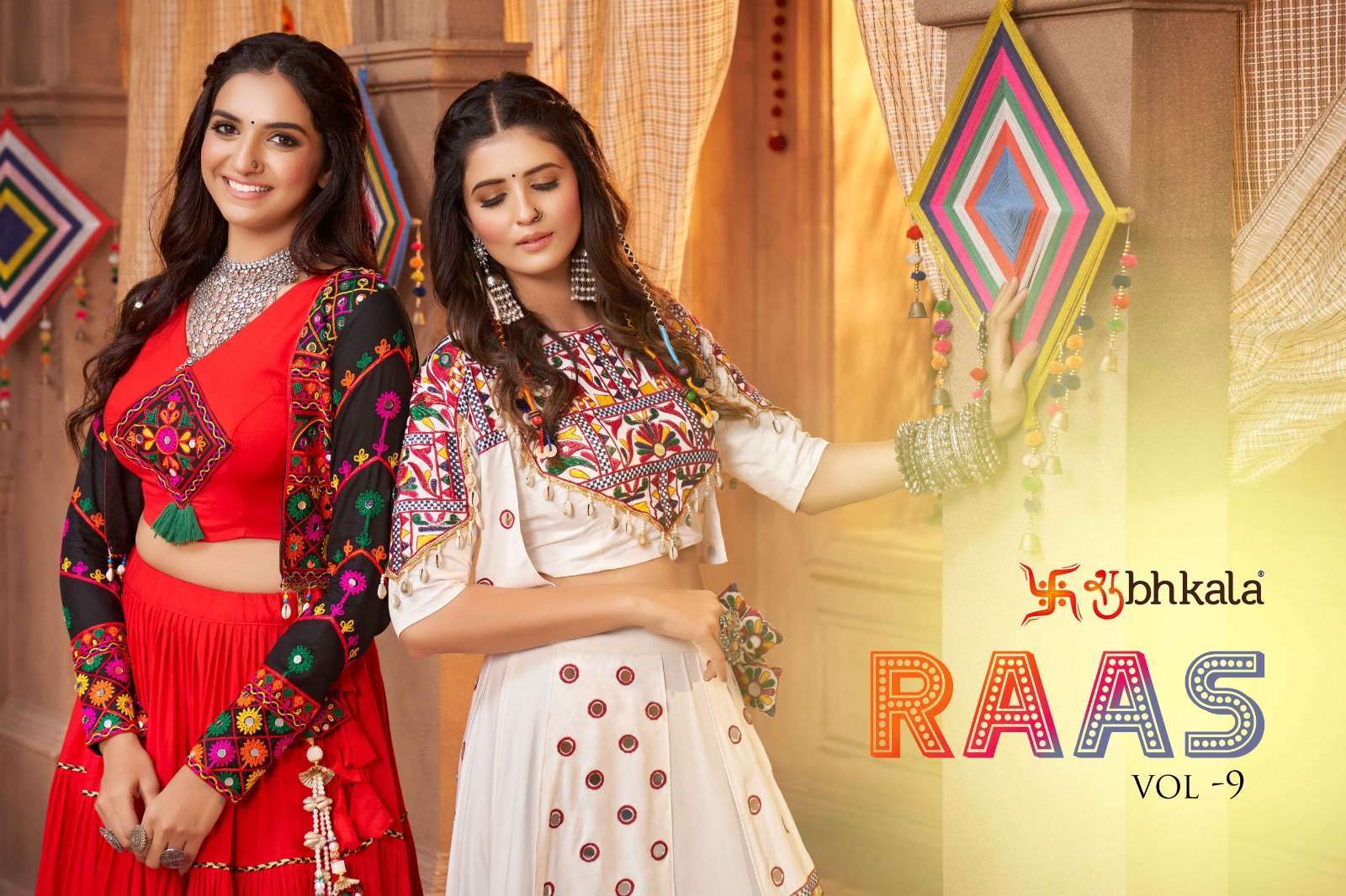 shubhkala raas vol 9 series 2351-2359 viscose rayon lehenga