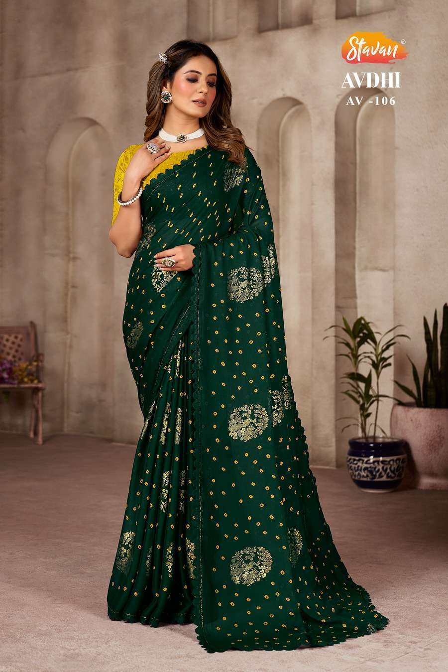 stavan avdhi series 101-108 fancy work saree