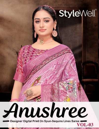 stylewell anushree vol 3 series 2597-2603 linen saree