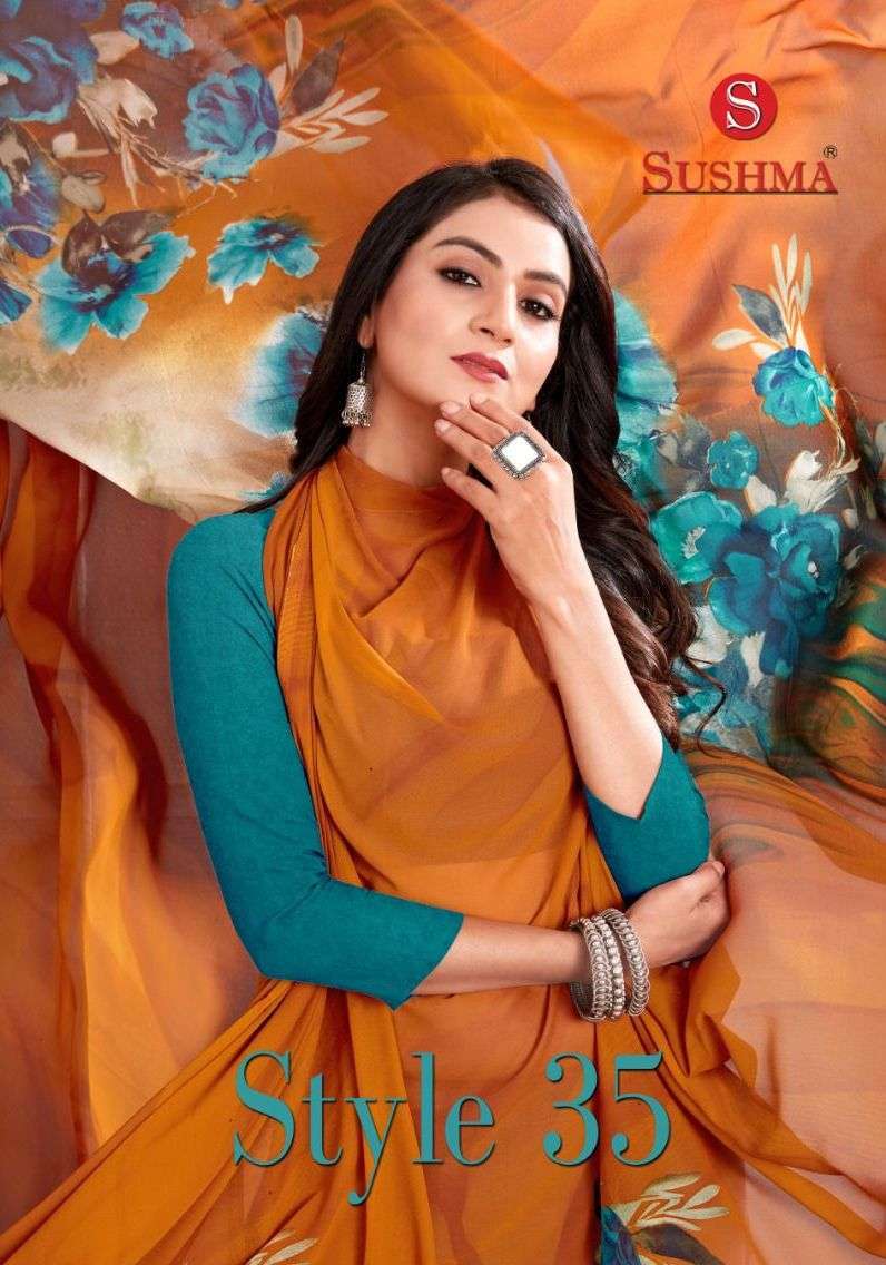 sushma style 35 series 3501-3516 smart georgette saree