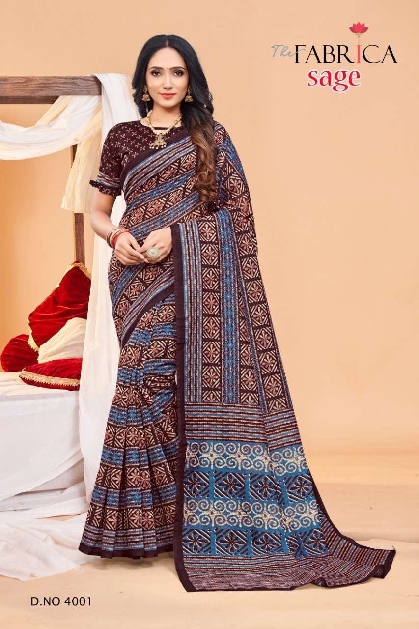 the fabrica sage series 4001-4010 cotton saree