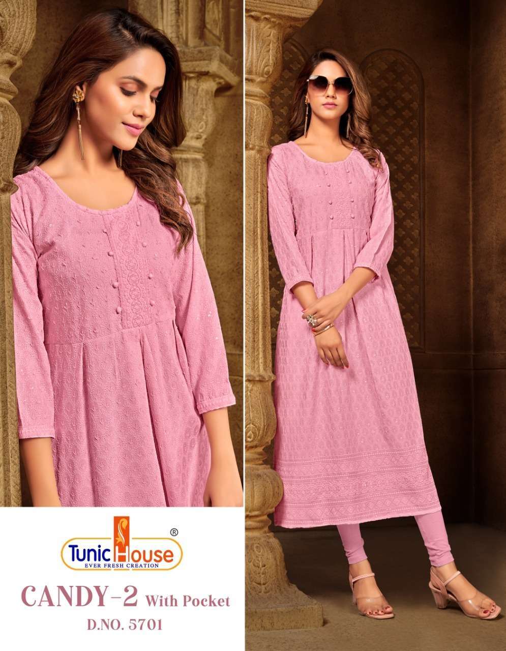 tunic house candy vol 2 series 5701-5704 viscose rayon kurti 