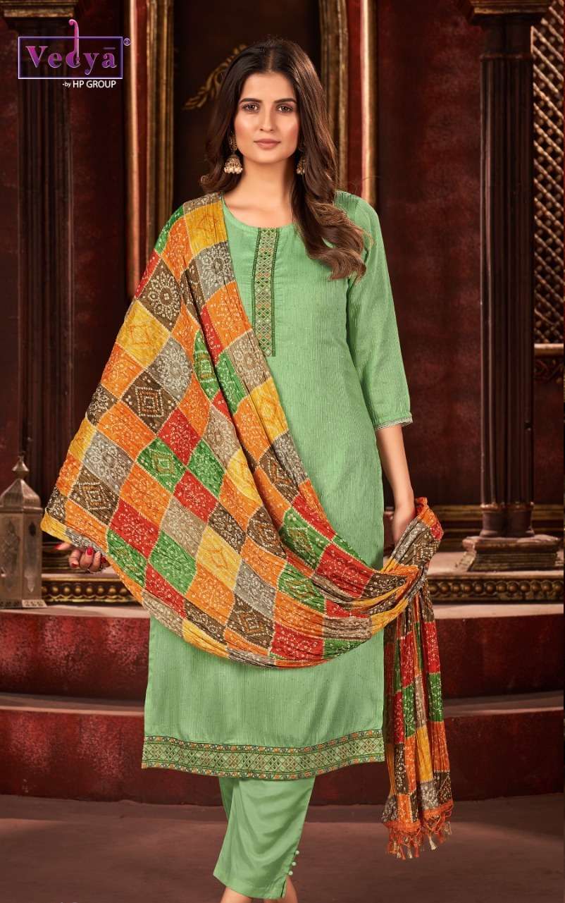 vedya nikhaar series 1151-1156 Chinon Silk readymade suit