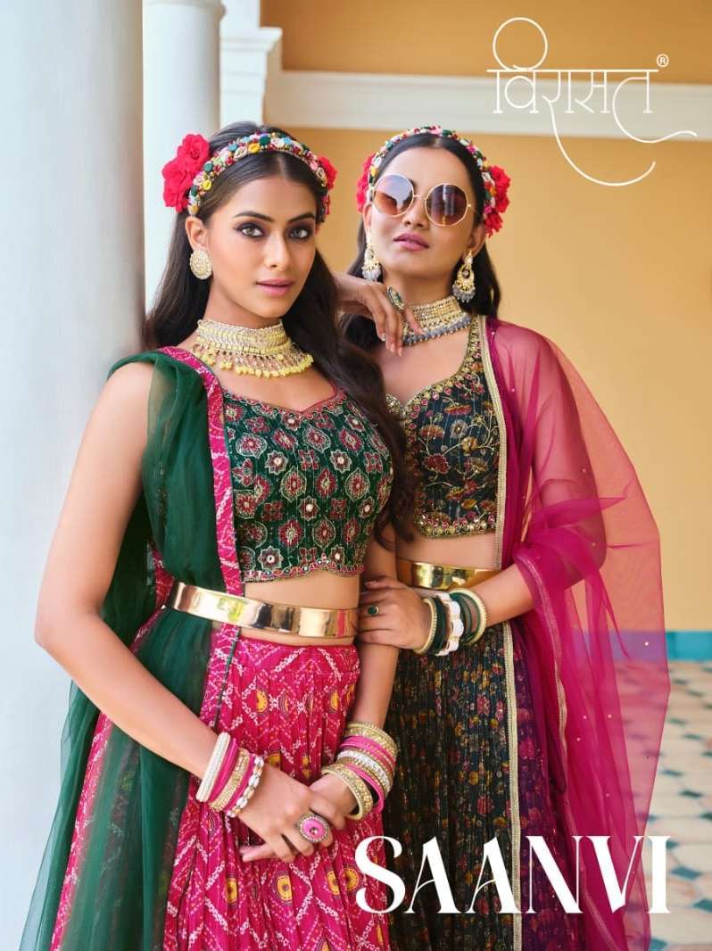 virasat saanvi series 10026-10034 Heavy Pure Chinon lehenga