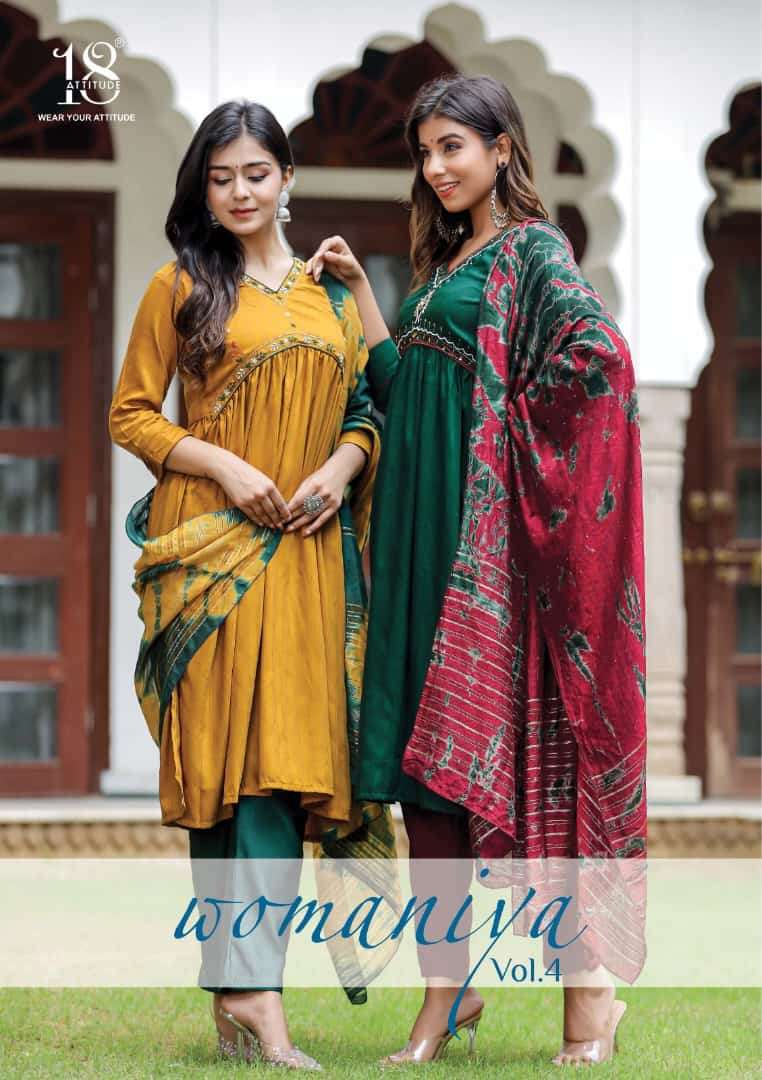 womaniya vol 4 designer premium bsy muslin chinon suit 