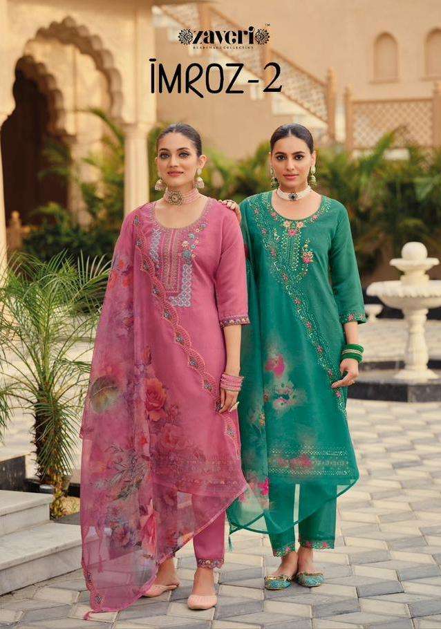 zaveri imroz vol 2 series 1155-1158 Roman silk suit
