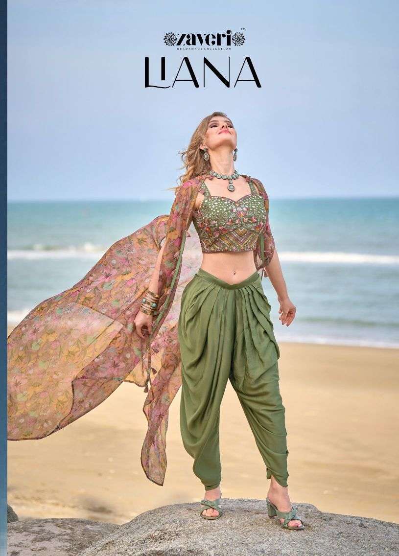 zaveri liana series 1134-1137 Heavy satin silk choli and dhoti