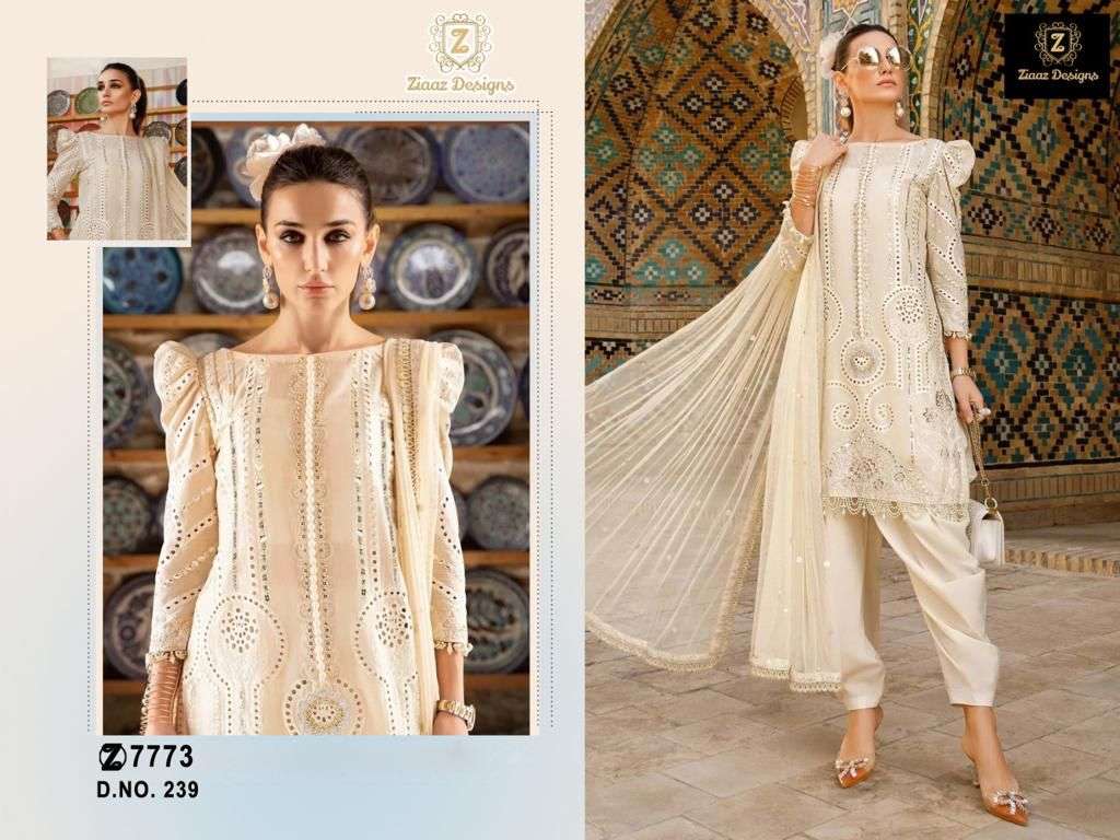 ziaaz designs 239 designer cambric cotton suit 