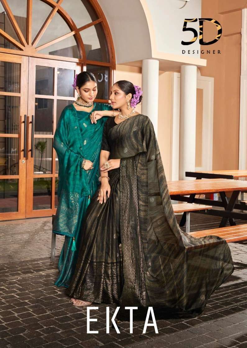5d designer ekta series 4517-4520 moss saree