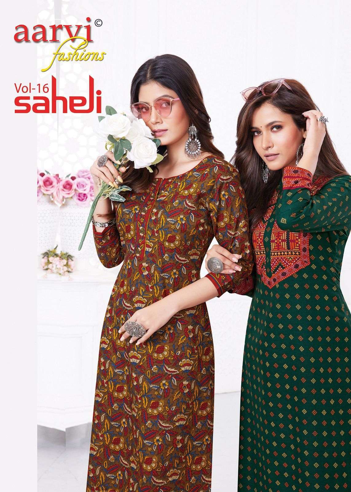 aarvi saheli vol 16 series 1601-1615 pure cotton kurti 