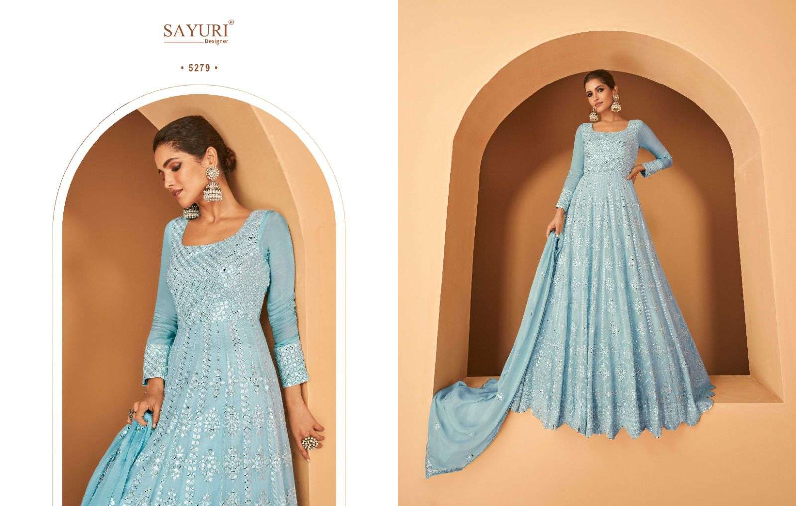 aarya designer real georgette gown with dupatta 