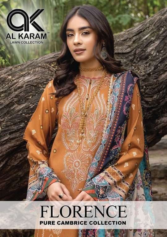 Al karam Florence series 1001-1006 Pure Cambric suit