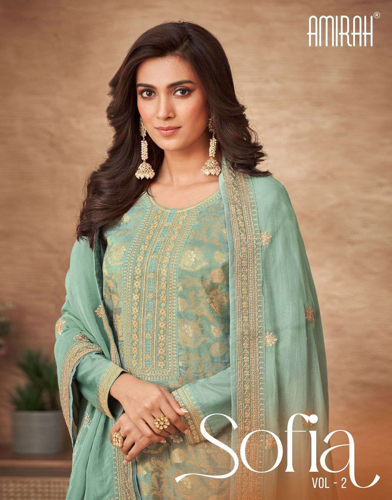 amirah sofia vol 2 series 17071-17076 pure viscose dola jacquard suit 
