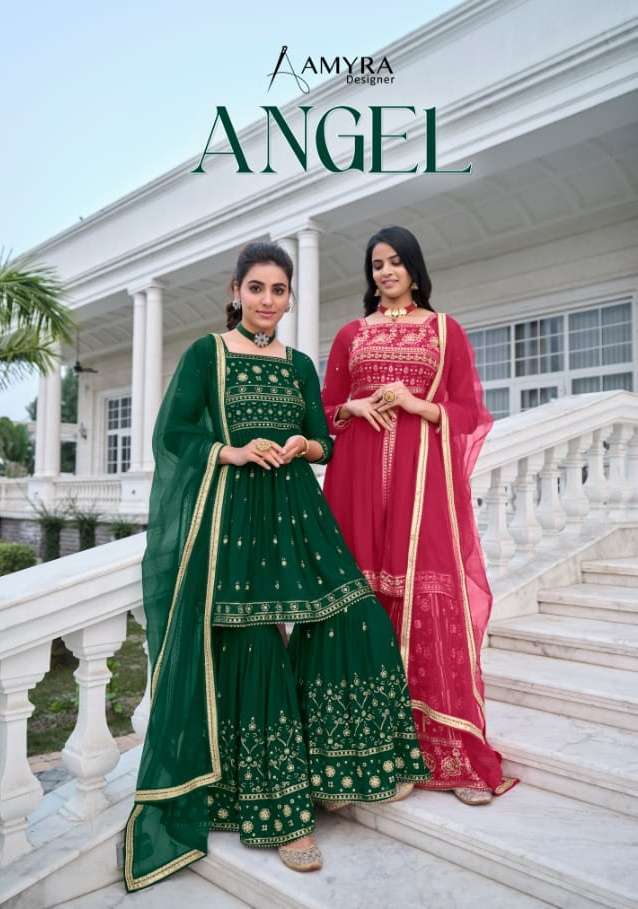 amyra designer angel series 101-104 Heavy Blooming Georgette suit