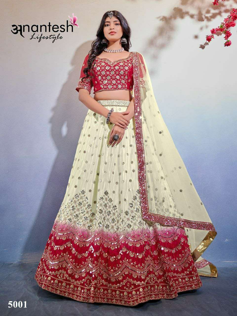 anantesh lifestyle 5001 premium chinon lehenga