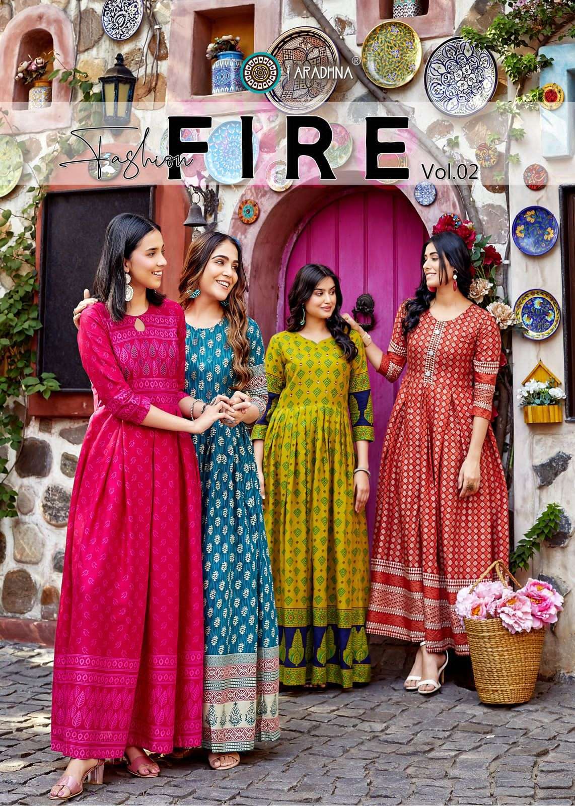 aradhna fashion fire vol 2 seires 2001-2012 Rayon Print long gown