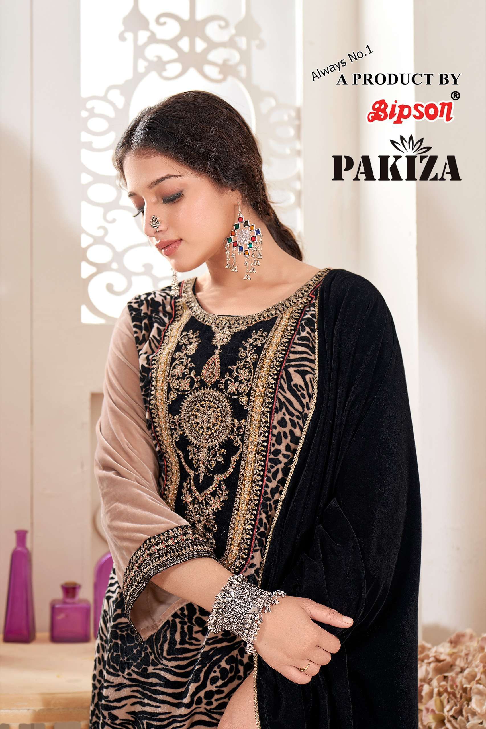 bipson pakiza series 1001-1004 pure viscose velvet suit