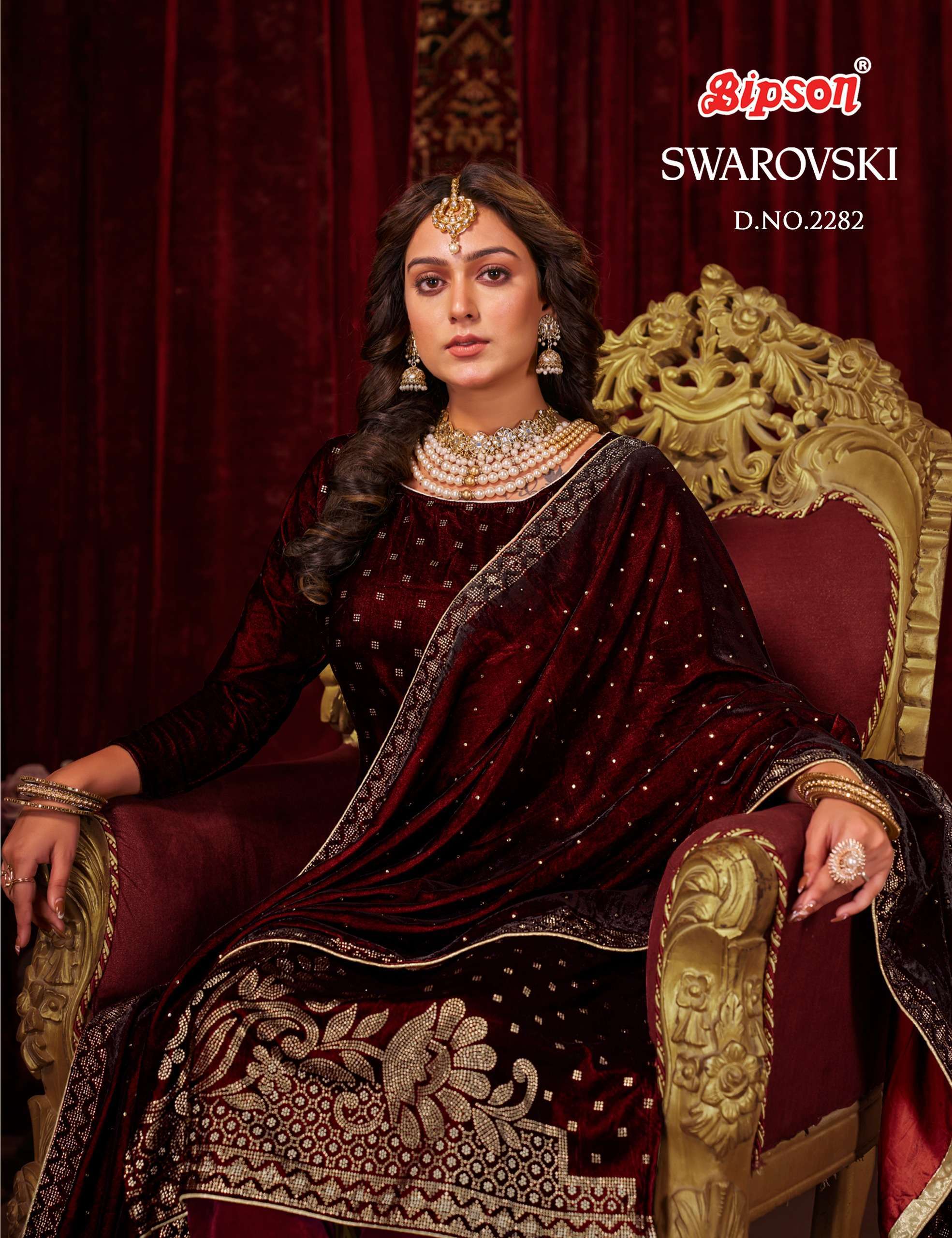 bipson swarovski series 2282-2283-2284 pure viscose velvet suit 