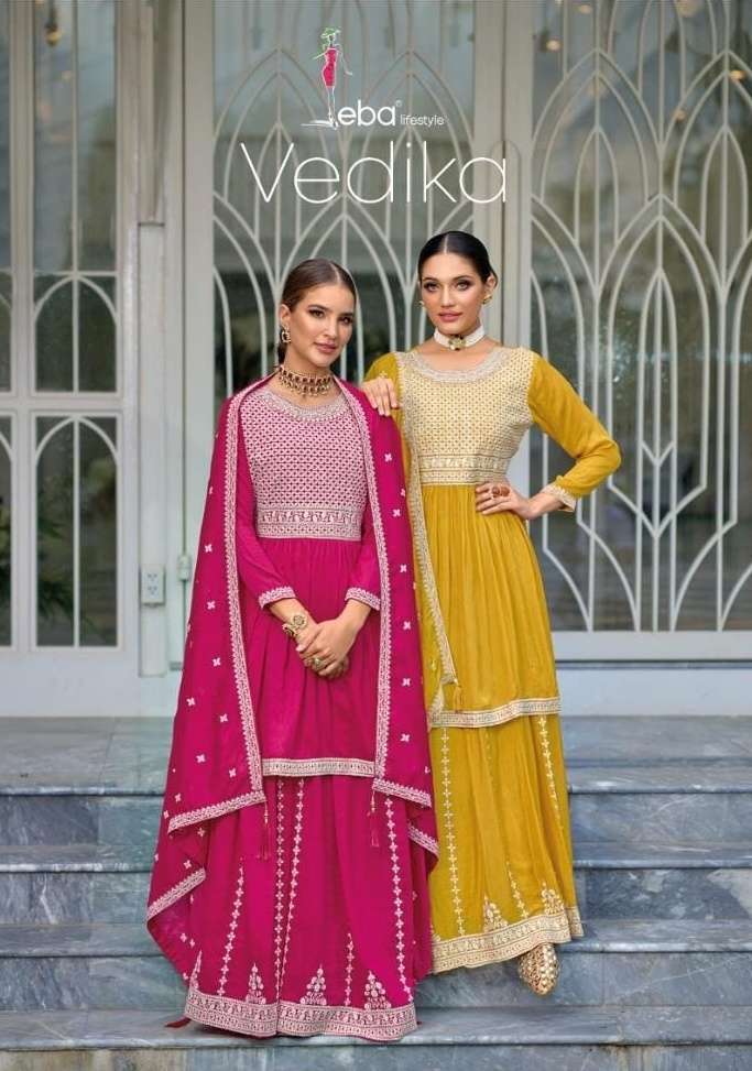 eba lifestyle vedika series 1612-1613  premium silk suit