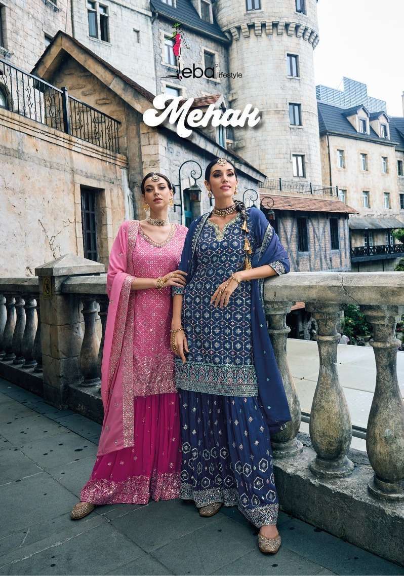 eba mehak series 1596-1599 Heavy foux Georgette suit