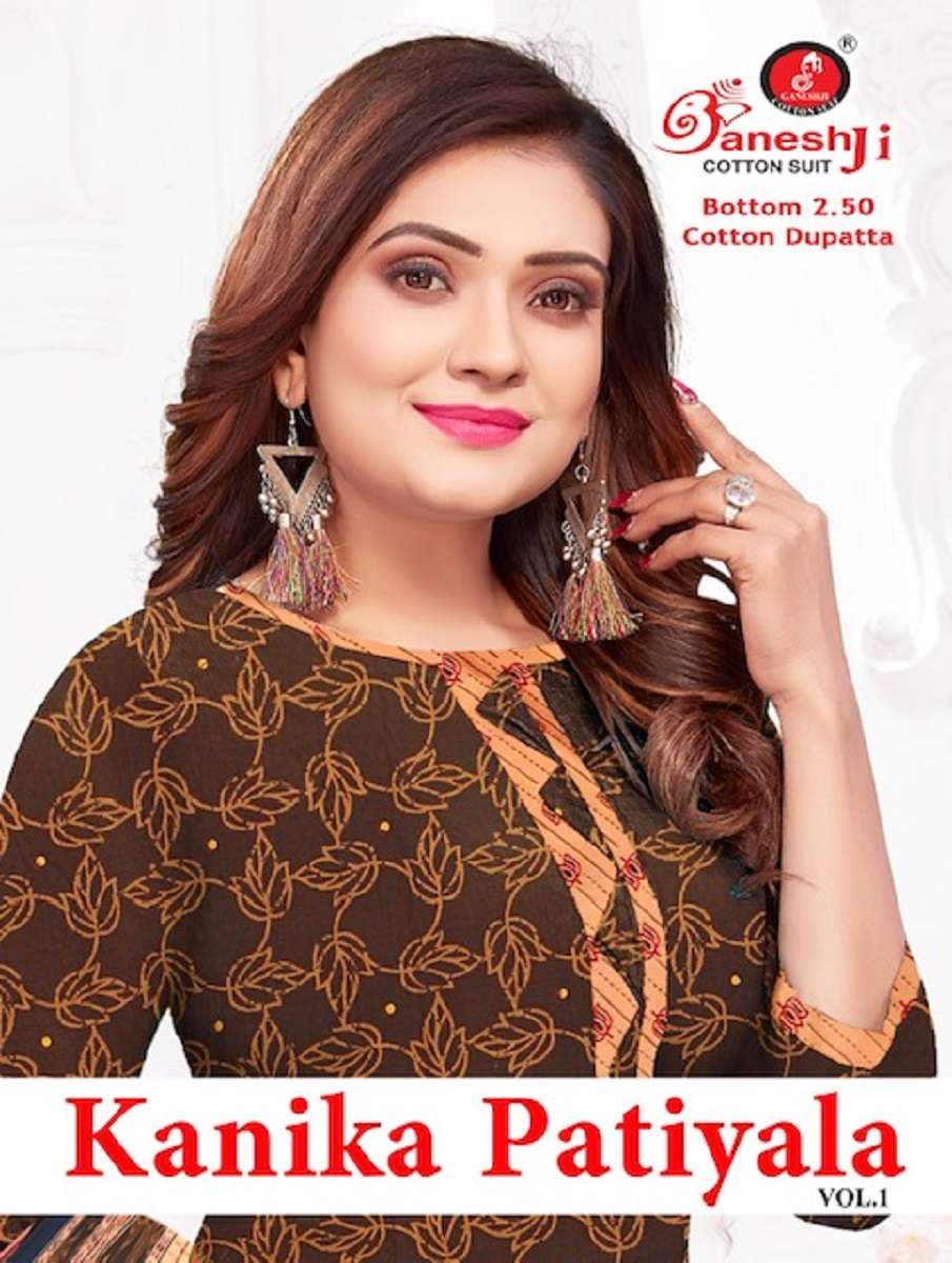 Ganeshji Kanika Patiyala Vol-1 series 1001-1010 Heavy Indo Cotton suit