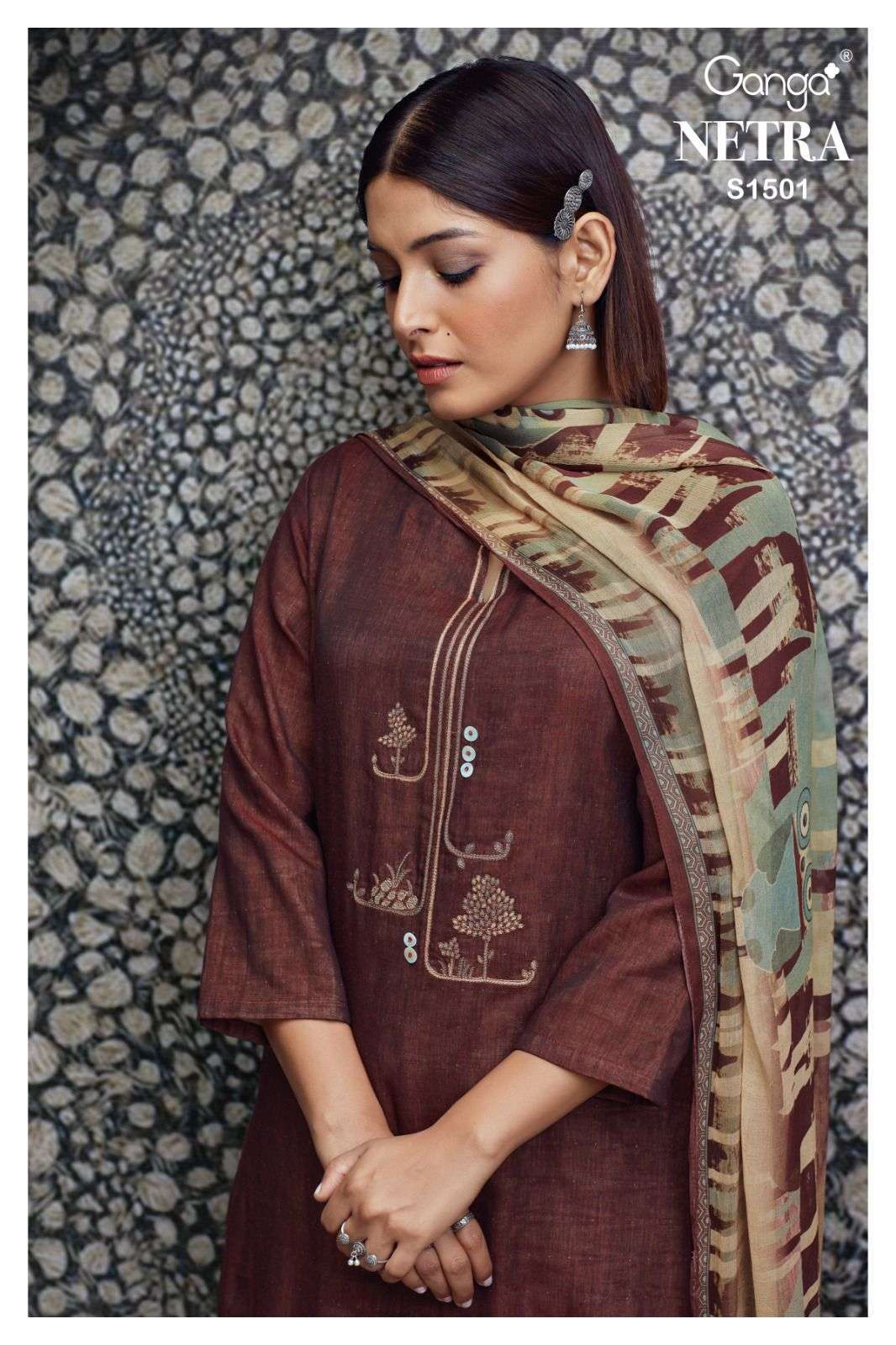 ganga netra 1501 premium cotton suit 