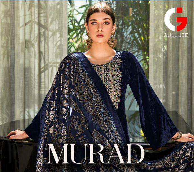 gull jee murad series 24001-24006 pure velvet embroidery suit