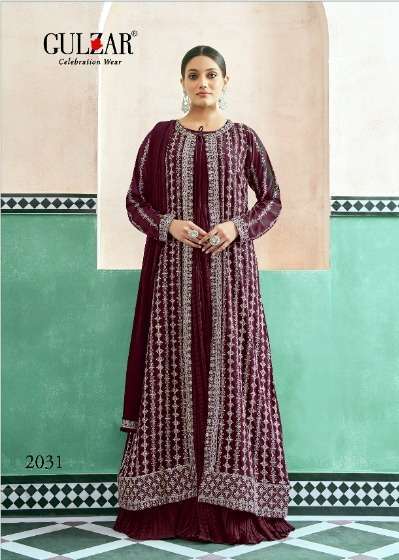 gulzar begum series 2031-2034 Crushed Georgette anarkali suit 