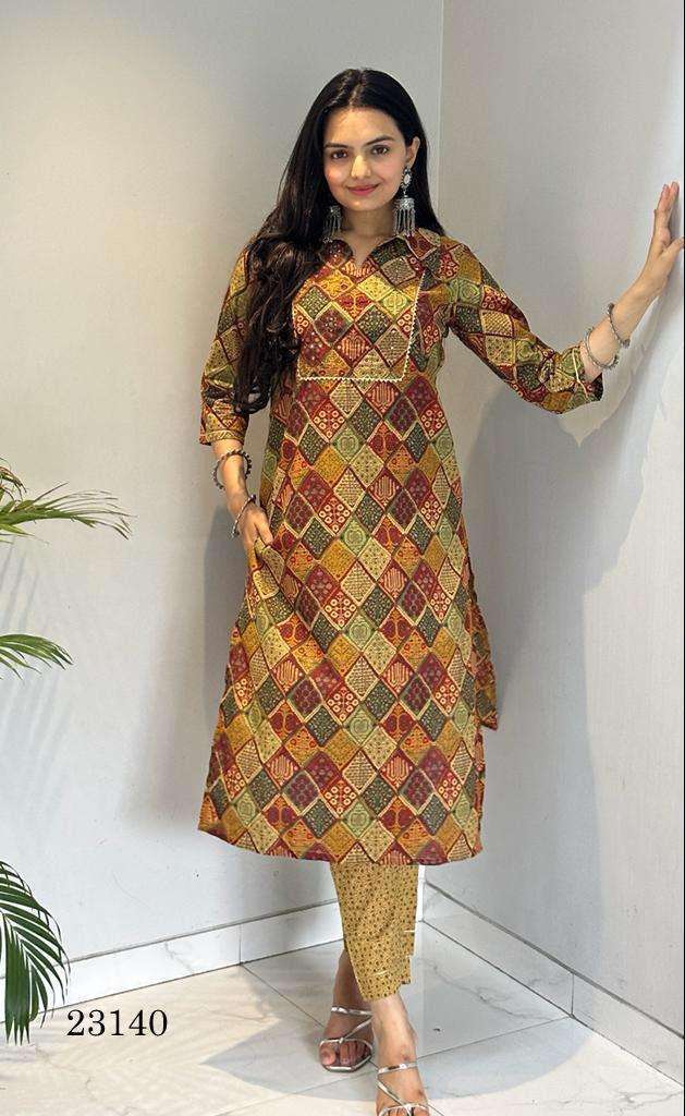 indira apparel 23140 pure cambric cotton kurti pant