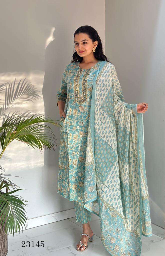 indra apparel 23145 Pure Cambric Cotton suit
