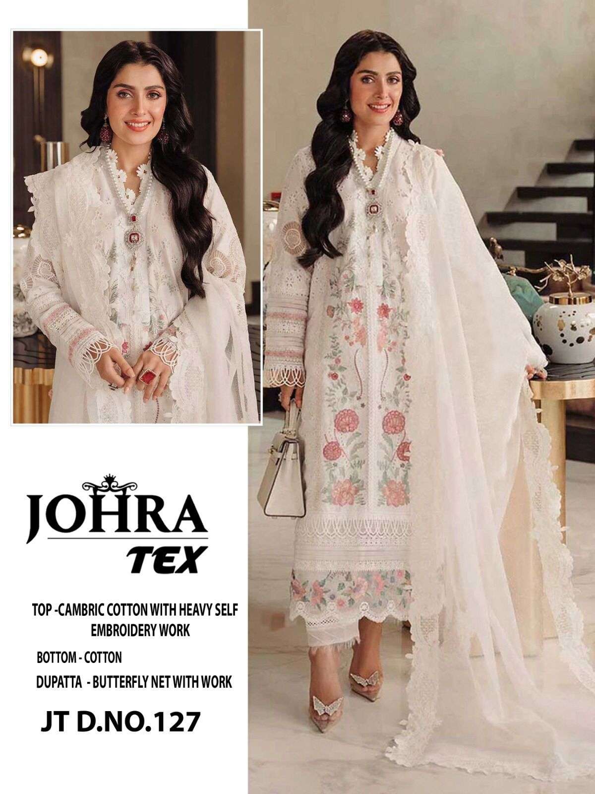 jt-127 designer cambric cotton suit 