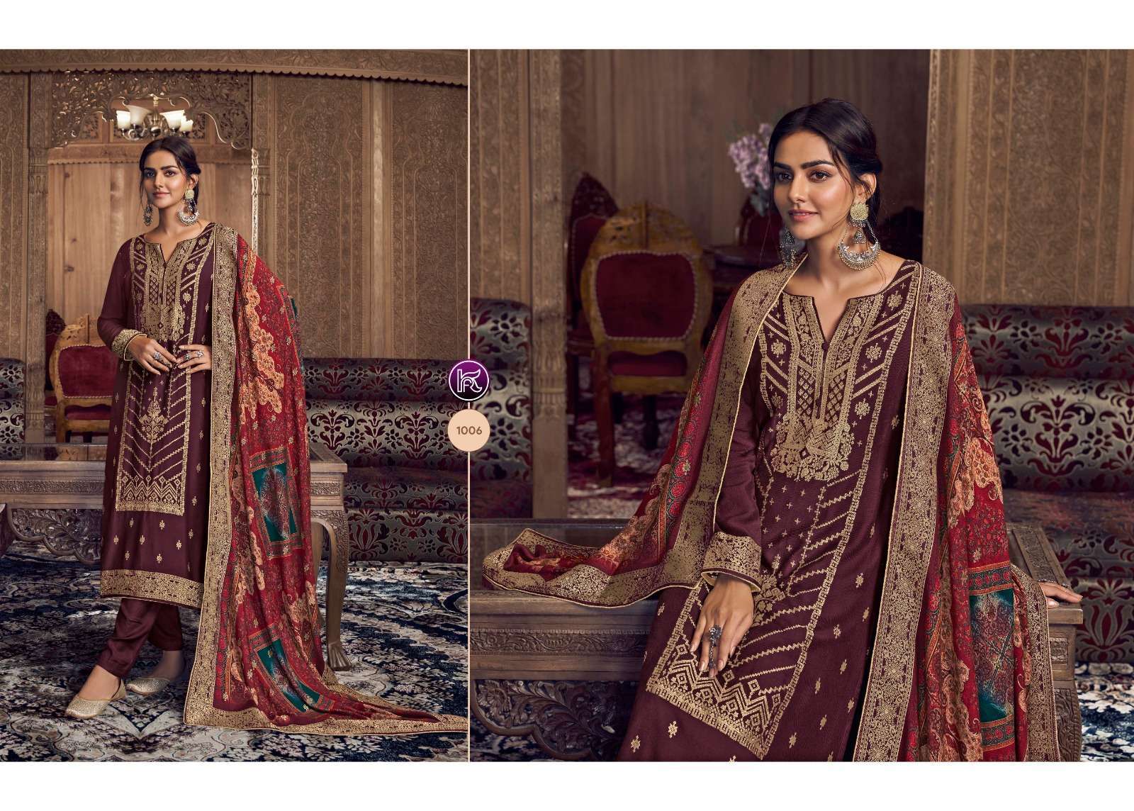 kala fashion kala print series 1001-1006 viscose pashmina jacquard suit