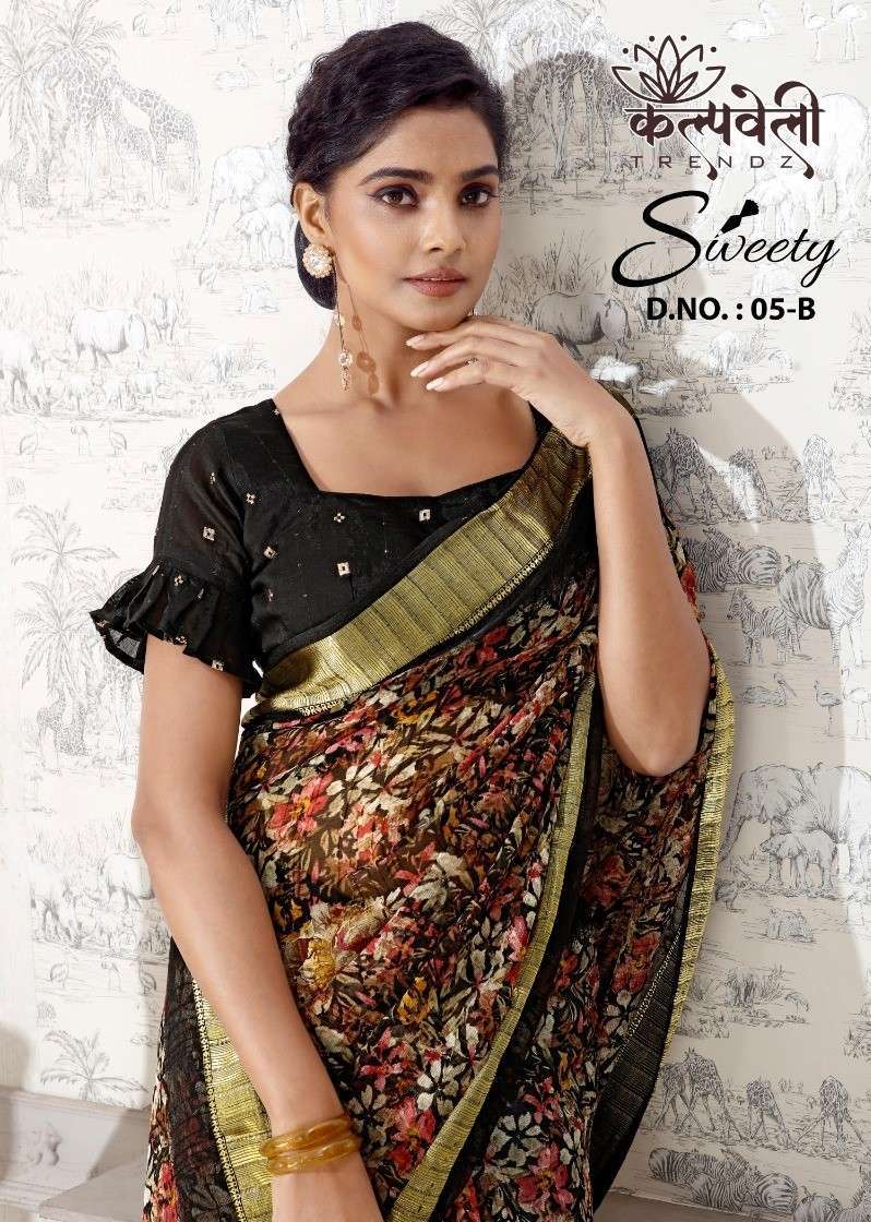 kalpavelly trendz sweety 5 nali chiffon saree