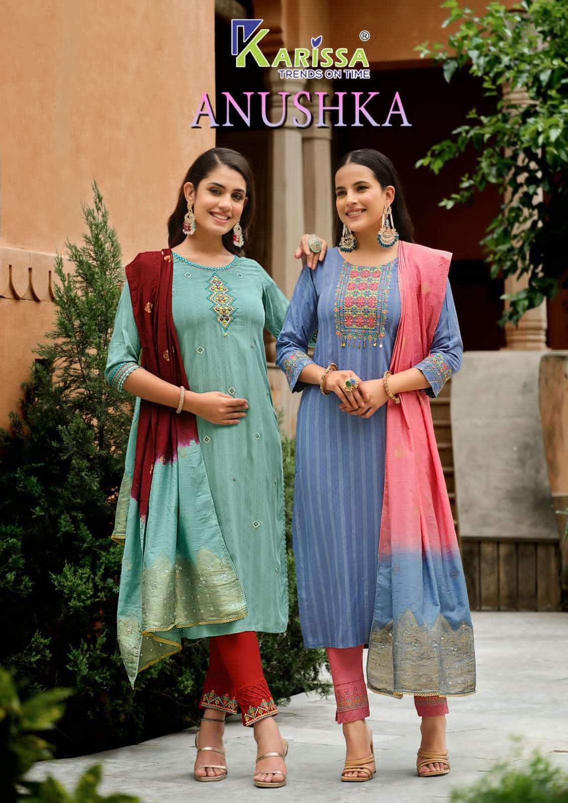 karissa anushka series 1001-1006 Premium pure Viscose suit